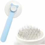 Ccykxa - Bleu)Brosse de toilettage pour chat, brosse auto-nettoyante pour chats, brosse à poils longs et courts, brosse à poils courts pour enlever