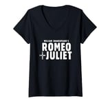 Womens William Shakespeare’s Romeo + Juliet 1996 Bold Movie Logo V-Neck T-Shirt