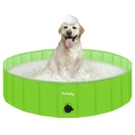 furrybaby Dog Pool, Durable Dog Paddling Pool with Quick Drainage Hole, Foldable and Non Inflatable, Thickened Kids Paddling Pool Small for Garden Baby Pet Puppy Cat Bath (Green 120cm)