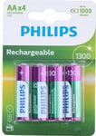 Philips Uppladdningsbart Nimh Aa-Batteri 4-Pack - 2301948