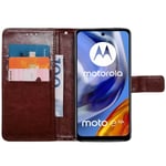 Mobil lommebok 3-kort Motorola Moto E32s - Brun