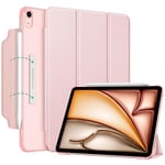 FINTIE Coque pour iPad Air 11 Pouces 2024 M2 / iPad Air 5 2022 / iPad Air 4 2020 10.9" - [Rabat Magnétique & Recharger Le Pencil] Etui Translucide Givré Housse Fine Légère, Or Rose