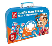 Hape Puzzle Enfant 4 ans Corps Humain 60 Pièces en Bois, 1 m de Long - Puzzle Mon Corps - Jeu Apprentissage du Corps Humain et des Organes avec des Éléments en 3D - Poster Fun Facts Inclus