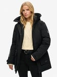 Superdry City Padded Parka Jacket - Black, Black, Size 12, Women