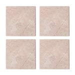 Stiernholm - Marmor glasunderlägg 10x10 cm 4-pack rosa