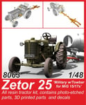 CMK 8063 Zetor 25 « militaire avec barre d'attelage pour MiG 15/17s » 1/48