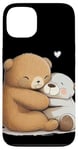 Coque pour iPhone 13 Adorable câlin en peluche pour les amoureux des ours en peluche et des animaux en peluche