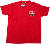 Trinidad et Tobago-Trinidad et Tobago logo homme T-Shirt Football, Blanc, FR : L (Taille Fabricant : L)