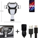  For nubia Red Magic 6 Airvent mount + CHARGER holder cradle bracket car clamp