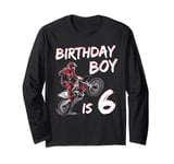 Motocross 6th Birthday Boy 6 Year Old Dirt Bike Long Sleeve T-Shirt