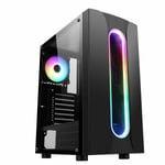 CIT Sauron Midi ATX Tower Gaming PC Case 120mm ARGB Ring LED Fan Tempered Glass