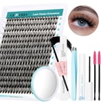 GEMERRY DIY Lash Extension Kit 280 PCS Individual Eyelash Extension Kit 0.07D 10-18 MIX Lash Extension Kit with Lash Bond and Seal, Remover, Tweezers for Self Use (40D-0.07D,10-18MIX-KIT)