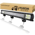 AUXTINGS 72 cm 396W Triple rangée 7d Barre lumineuse LED de travail spot inondation Combo Faisceau DC 12V-24V 6000K Offroad Véhicules 4x4 ATV Utvs