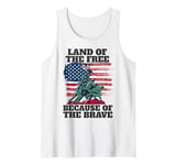 Land of the Free Because of the Brave Memorial Veterans Day Tank Top