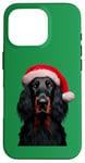 iPhone 16 Pro Gordon Setter With Santa Hat Christmas Dog Owner Lover Xmas Case