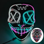 Uusi hauska LED Neon EL Wire Light Up Mask Halloween Masquerade Carnival Party Rave pääsiäisasu Cosplay hehkuva naamio