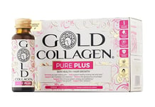 GOLD COLLAGEN Pure Plus - Collagen Supplements for Women & Men with Biotin for Hair Skin Nail, Hormonal Balance & Immune System Booster with Vitamin C, Hyaluronic Acid, Marine Collagen 1 Pack 10x50 ml