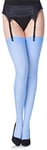 Merry Style Bas Autofixants pour Femmes en Microfibre, Bas Unis, Lingerie Sexy Sous-vêtements Femme Modèle MS 799 40 DEN (Bleu, XS-S)