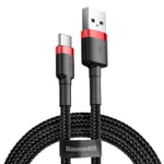 Baseus Cafule Nylon USB-A USB-C 3.0 50cm Sort-Rød