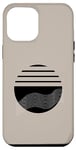 Coque pour iPhone 15 Plus Noir Blanc Cercle Op Art Géométrique Abstrait Formes Taupe