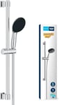 GROHE Vitalio Start 110 Ensemble de Douche (Pommeau de Douche Rond 1 jet, Barre 60cm, Flexible 1.75m), Economie d'Eau, A coller avec GROHE QuickGlue ou à visser, Chromé, 27942001