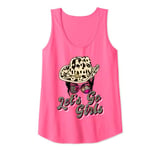 Womens Let's Go Girls t Shirt Pink Leopard Print Cowboy Hat Cowgirl Tank Top