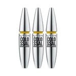 3 x Maybelline The Colossal Platinum Black Mascara 03 Platinum Black