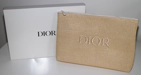 DIOR BEAUTY Raffia Style Make Up Cosmetics Clutch Bag New & Boxed