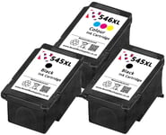 2 x PG-545XL & 1 x CL-546XL Black & Colour 3 Pack Ink fits Canon Pixma MG2550