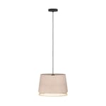 EGLO Suspension luminaire Tabley, lustre naturel pour salon et salle à manger, lampe de plafond suspendue en bambou et lin, douille E27, Ø 38 cm