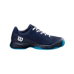 Wilson Rush Pro JR L Chaussure de Tennis, Navy Blazer/White/Atomic Blue, 34 EU