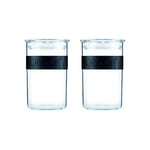 Bodum K11828-01SA Bocaux Conservation en Plastique avec Couvercle Hermétique Set de 2, Noir, 0,6 l