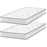 Lot 2 - Matelas 90x200cm - Épaisseur 16 cm - Luxe Matelas Mémoire de Forme pour Adulte Enfant - 7 Zones de Confort Mousse Mémoire Adaptative (Deux