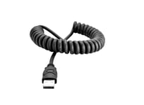 BLACK COILED STRETCH USB CABLE POWER LEAD FOR PYLE SPORTS WATERPROOF MP3 PLAYER