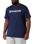 Reebok Men's Graphic Series Linear Logo T Shirt, Vector Navy/White, M UK