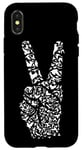 Coque pour iPhone X/XS Panneau blanc colombe paix hippie années 60 70 design rétro vintage