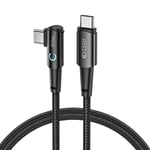 Tech-Protect Ultraboost Vinklad USB-C till USB-C Kabel 60W/6A 1m - Svart