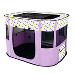 Floving Portable Chien Maison Animaux Clôture Pliable Parc pour Animaux De Compagnie Salle De Livraison Chats Nid Chiot Maison Fermé Chenil Animaux Tente (M/80 * 60cm, Violet)