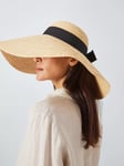 John Lewis Bow Wide Brim Downturn Hat, Natural