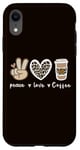 iPhone XR Cute Leopard Peace Sign Love Coffee Heart For Cafe Lovers Case