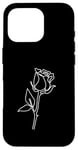 Coque pour iPhone 16 Pro Rose Fleur Abstraite Dessin Minimaliste one Line Art