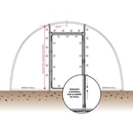 Kit porte adaptable pour serre de h min 1,80 m - max 2 m, Barre de seuil ø 30 mm, Diamètre de votre arceau 32 mm