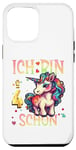 Coque pour iPhone 12 Pro Max Kinder ich bin schon 4 anniversaire licorne 4 ans fille