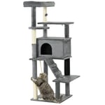 148cm Cat Tree for Indoor Cats with Scratching Post Cat House Bed Toy