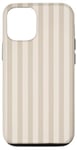 Coque pour iPhone 12/12 Pro Joli motif rayé neutre beige clair lignes verticales