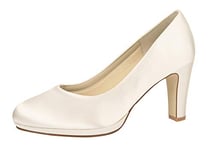 Rainbow Club Bridal Shoes Grace - Pumps, high Heels, Ivory/Cream, Simple, Comfortably Padded, Satin, Size 36 EU (UK 3) - Wedding Shoes, Block Heel