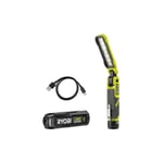 Lampe de travail Ryobi 4V usb Lithium - 650 lumens - 1 batterie 2,0Ah - RLI4-120G