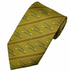 THE TIE STUDIO - Hunting Crossed Rifles Khaki Green, Novelty Men's Country Tie