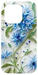 Coque pour iPhone 15 Pro Fleur Bleu Bleuet Floral Nature Femme Filles Fleurs