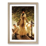 Big Box Art James Tissot On The Thames Framed Wall Art Picture Print Ready to Hang, Oak A2 (62 x 45 cm)